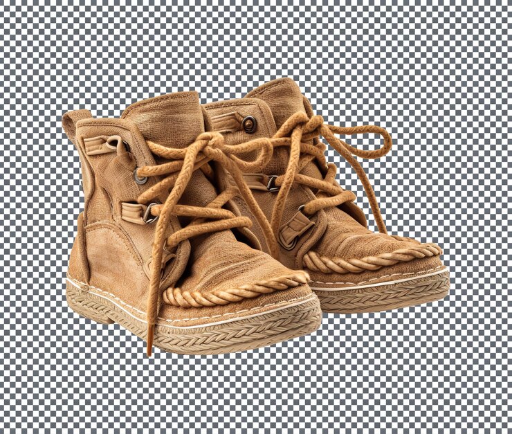 PSD botas de estilo espadrilla de invierno aisladas sobre un fondo transparente