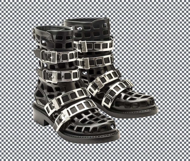 Botas de estilo jaula de invierno aisladas sobre un fondo transparente