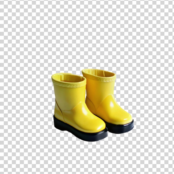 PSD botas de lluvia sobre un fondo transparente