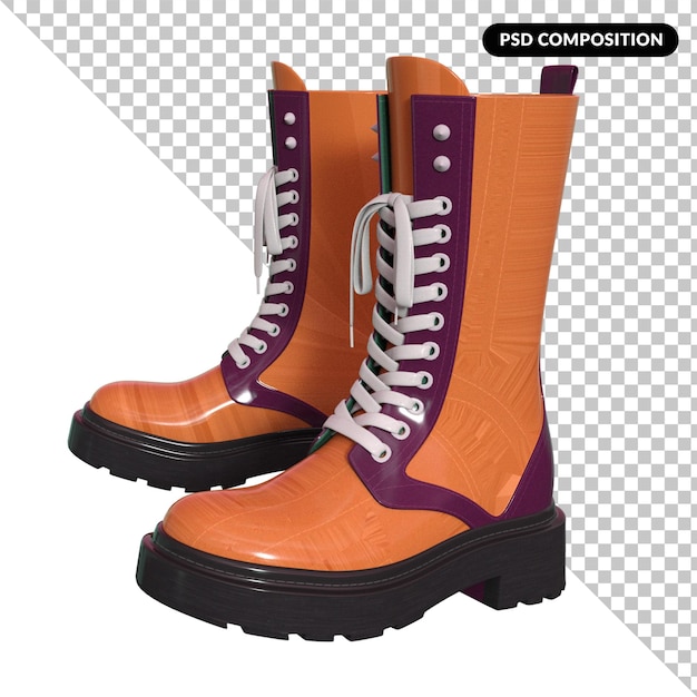 PSD botas de moda aisladas en 3d