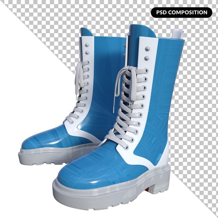 PSD botas de moda aisladas renderizado 3d