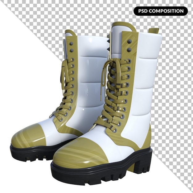 Botas de moda aisladas renderizado 3d