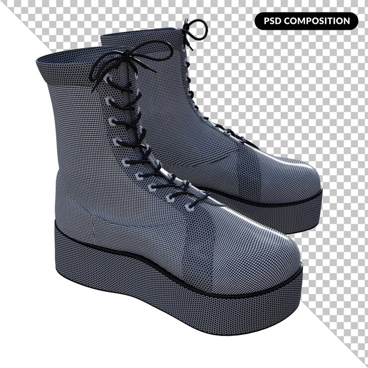 PSD botas de mujer aisladas 3d render