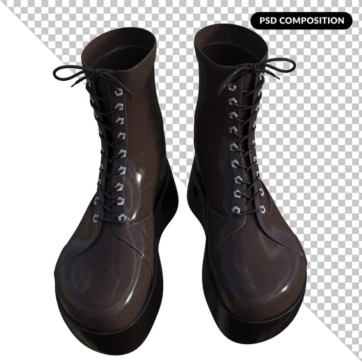 PSD botas de mujer aisladas 3d render