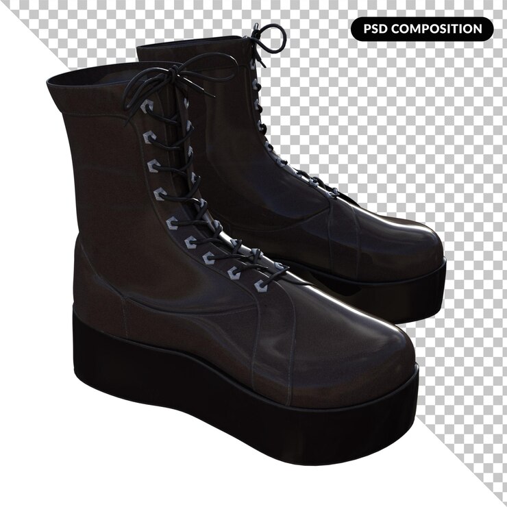 PSD botas de mujer aisladas 3d render