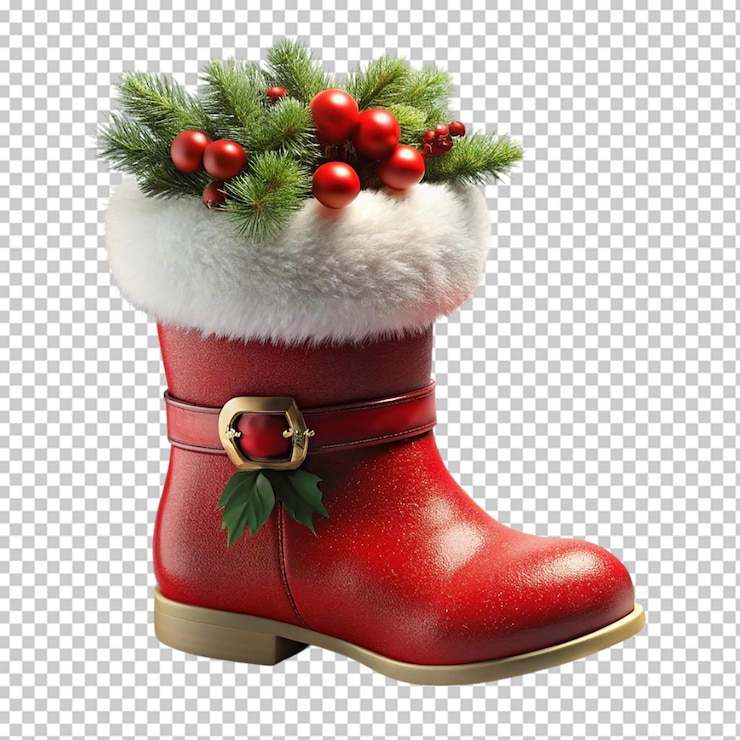 PSD botas de navidad de papá noel