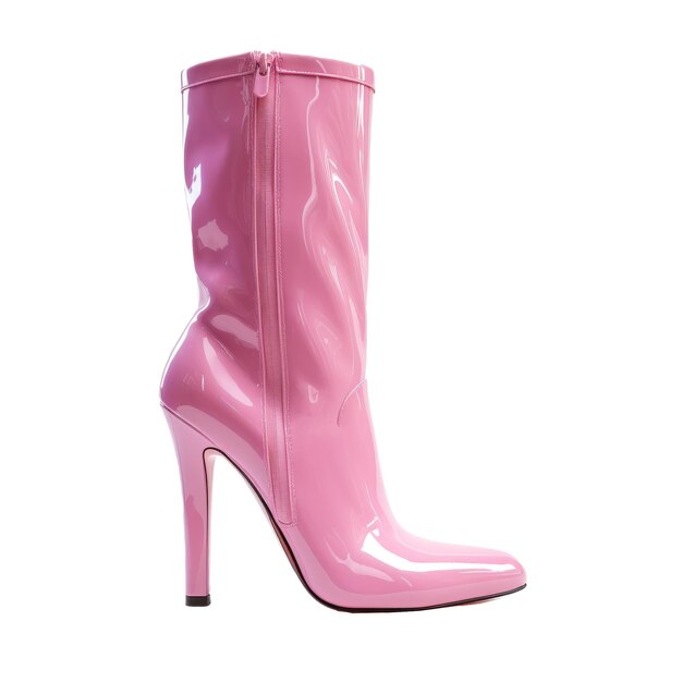 Botas rosadas de moda en un fondo aislado