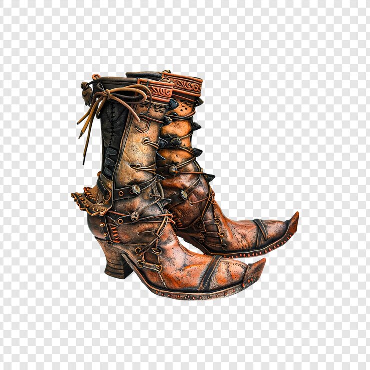 PSD botas de vaquero aisladas sobre un fondo transparente