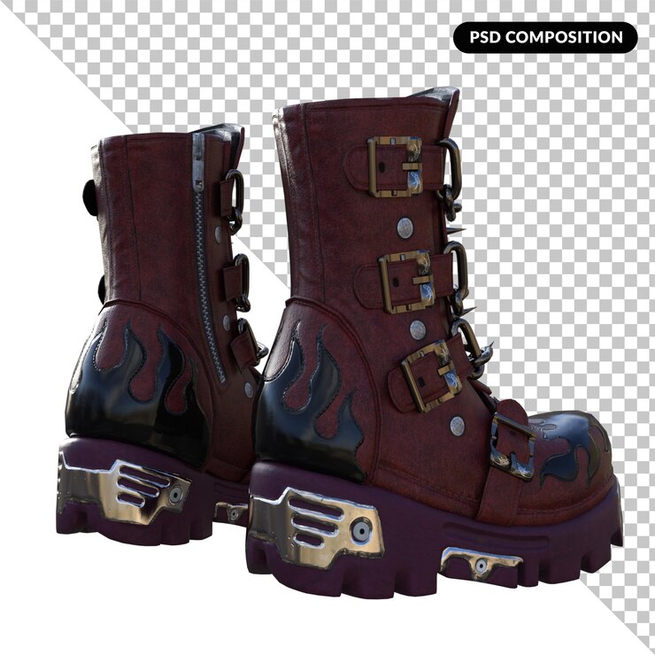PSD botas y zapatos aislados 3d