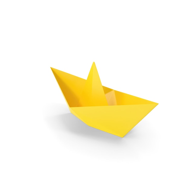 un bote de papel amarillo hecho por un barco de papel