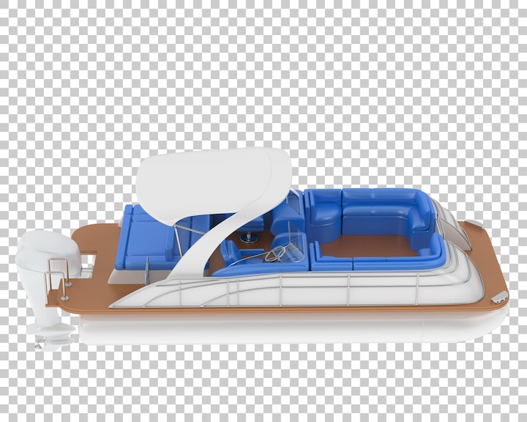 PSD bote pequeño en la ilustración de renderizado 3d de fondo transparente