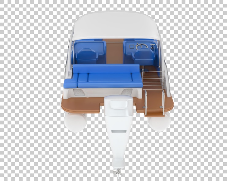 PSD bote pequeño en la ilustración de renderizado 3d de fondo transparente