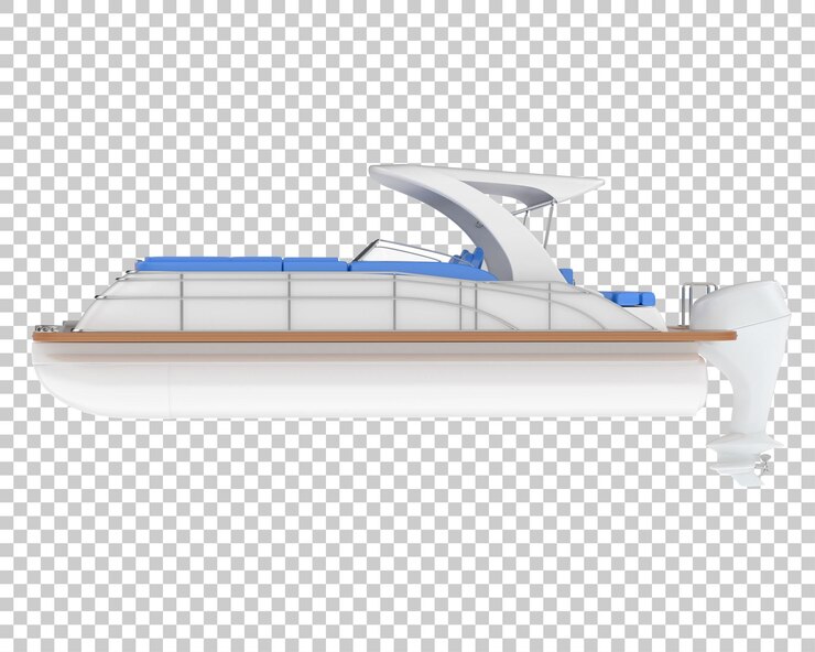 PSD bote pequeño en la ilustración de renderizado 3d de fondo transparente