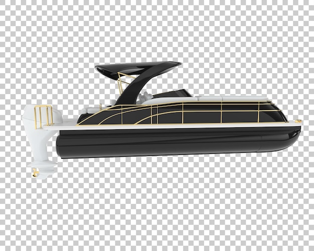 Bote pequeño en la ilustración de renderizado 3d de fondo transparente