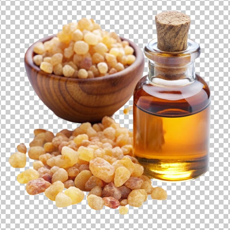 PSD una botella de aceite al lado de una rama con algunas piezas de madera