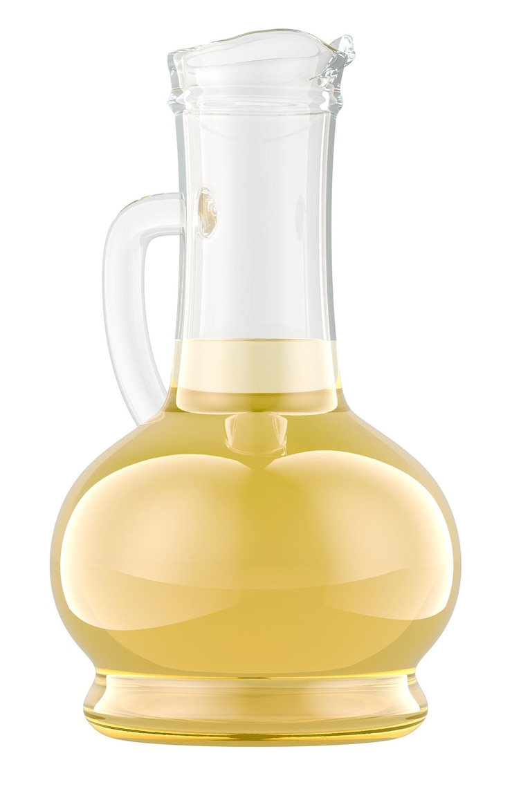 PSD botella de aceite de cocina botella de vidrio de aceite amarillo rendering 3d aislado sobre un fondo transparente