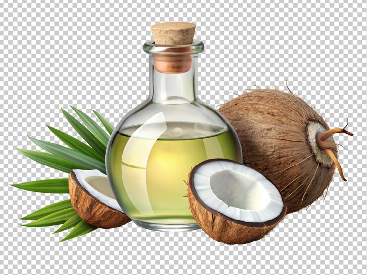 PSD botella de aceite de coco