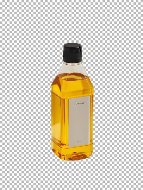 Una botella de aceite de girasol aislada