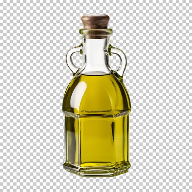 PSD botella de aceite de oliva aislada sobre un fondo transparente