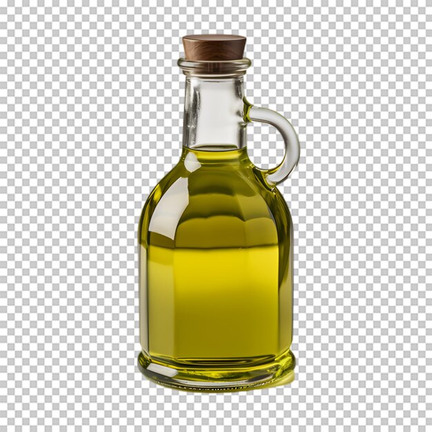 PSD botella de aceite de oliva aislada sobre un fondo transparente