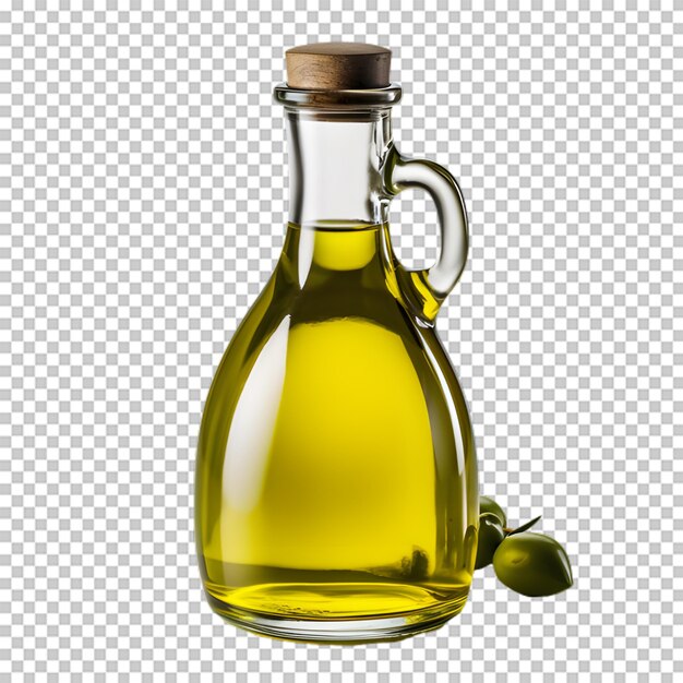 PSD botella de aceite de oliva aislada sobre fondo transparente