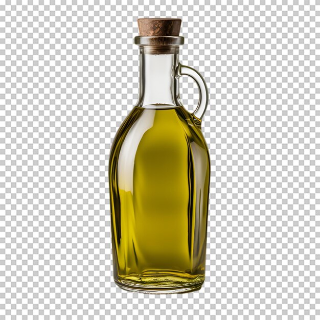 PSD botella de aceite de oliva aislada sobre fondo transparente