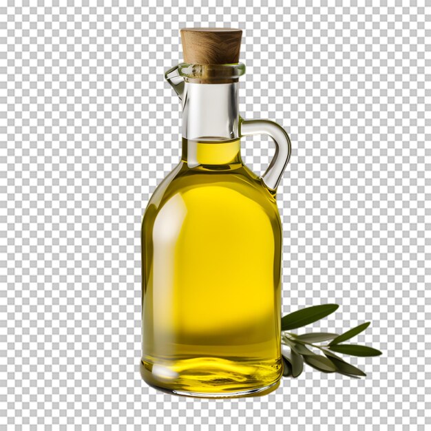 PSD botella de aceite de oliva aislada sobre fondo transparente