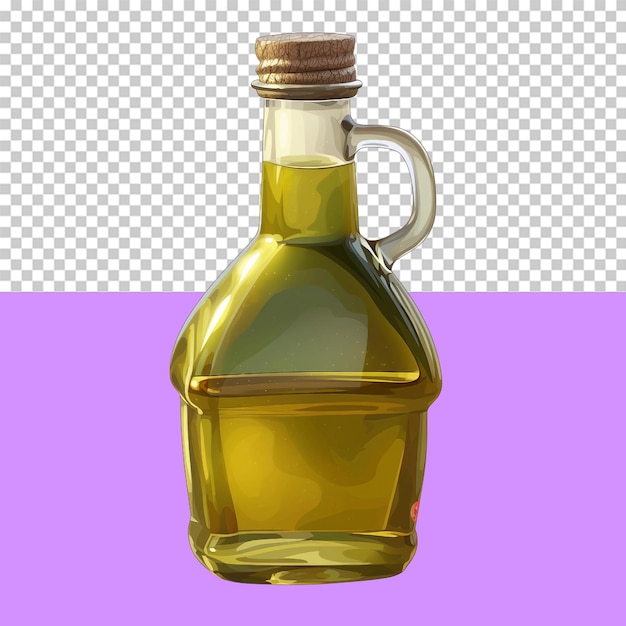 Una botella de aceite de oliva objeto aislado fondo transparente
