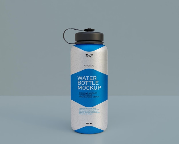 Botella de agua 3d realista y botella de agua deportiva.
