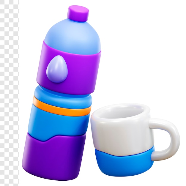 botella de agua 3d