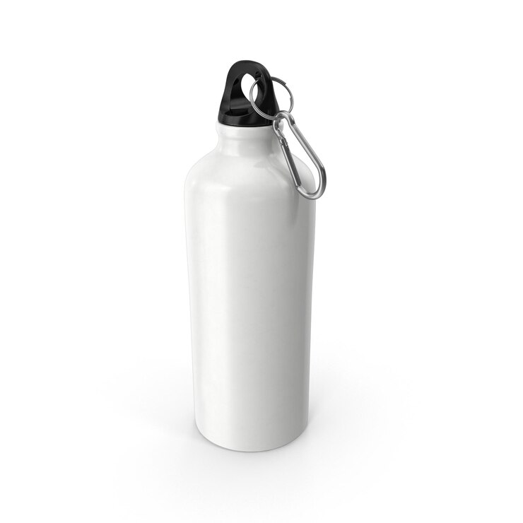 PSD botella de agua de aluminio blanco con carabiner