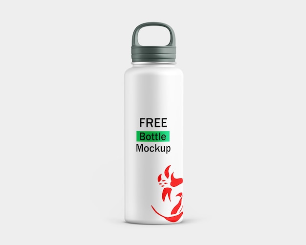 PSD una botella de agua blanca que dice maqueta de botella gratis.