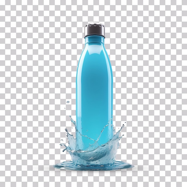 PSD botella de agua para deportes aislada sobre un fondo transparente