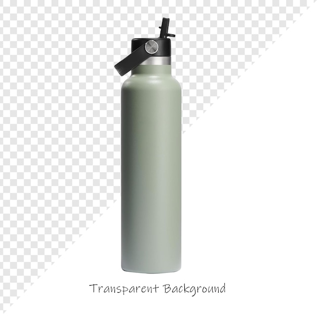 Botella de agua con fondo transparente