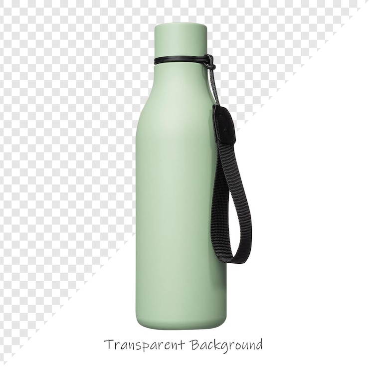 PSD botella de agua con fondo transparente