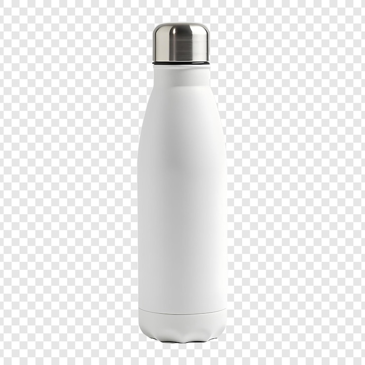 PSD botella de agua y frasco 3d realistas aislados sobre un fondo transparente
