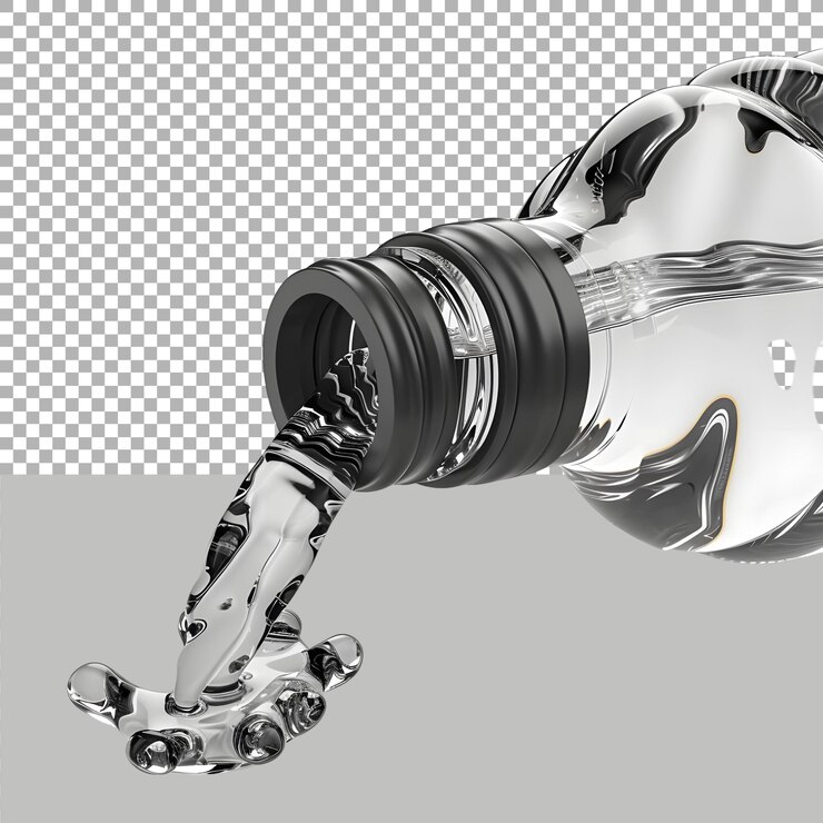 PSD botella de agua mineral en fondo transparente generada por ai