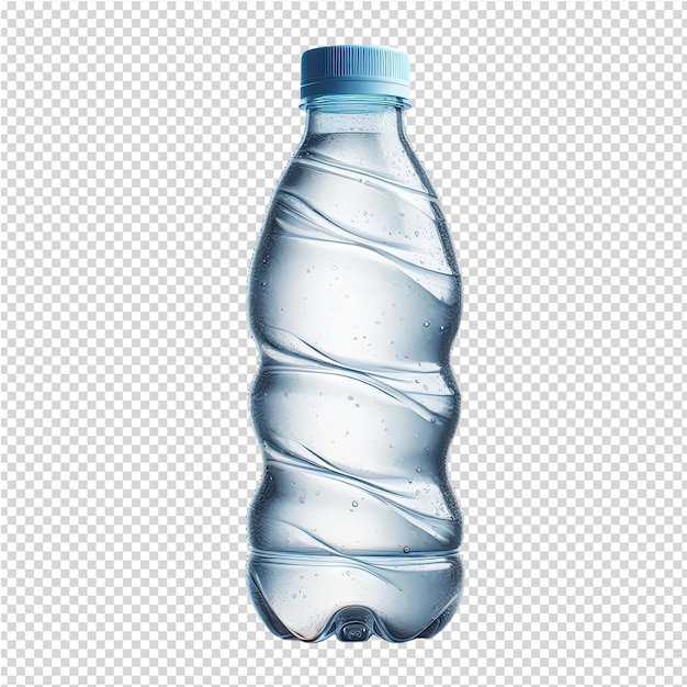 PSD una botella de agua con una tapa azul y una tapa azul