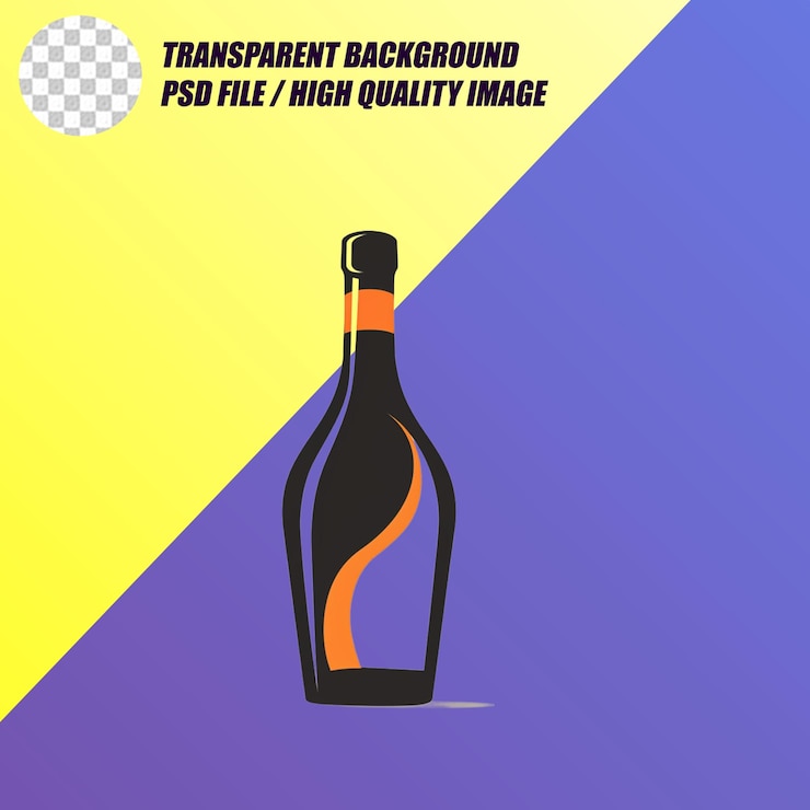 PSD botella en el archivo psd de fondo transparente