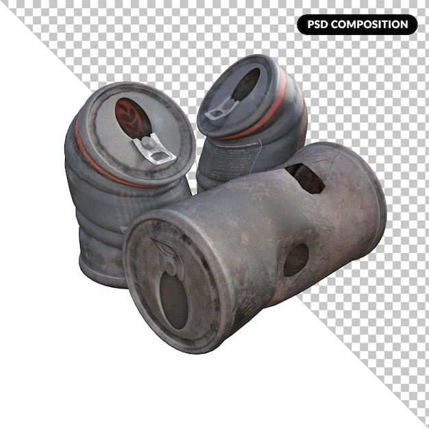 botella basura aislado 3d renderizado