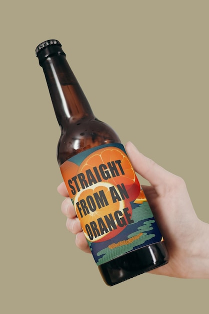 Botella de bebida de vidrio_Mockup de 9ttwenty