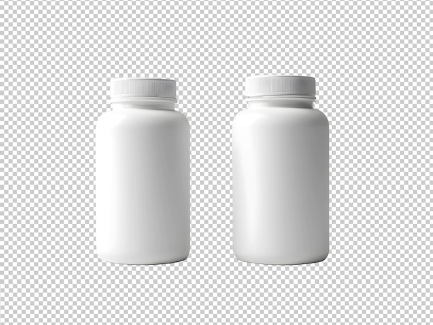 PSD botella blanca para la maqueta aislada sobre un fondo transparente