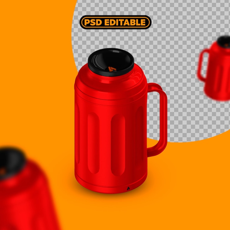 PSD botella de café 3d psd sin fondo