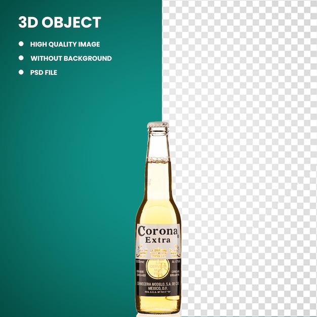 Botella de cerveza 3d Corona Extra Corona Pale lager Cerveza Grupo Modelo