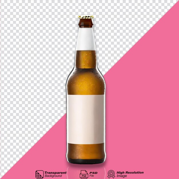 PSD botella de cerveza aislada sobre un fondo transparente