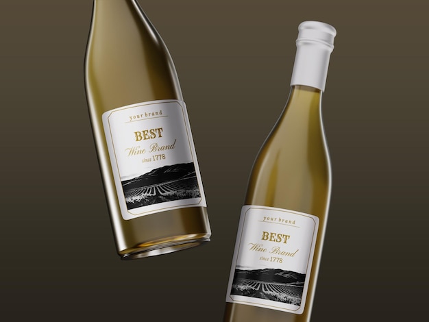 Botella de Champagne Producto Mockup Psd