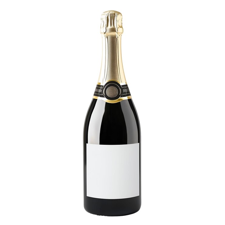 PSD botella de champán aislada