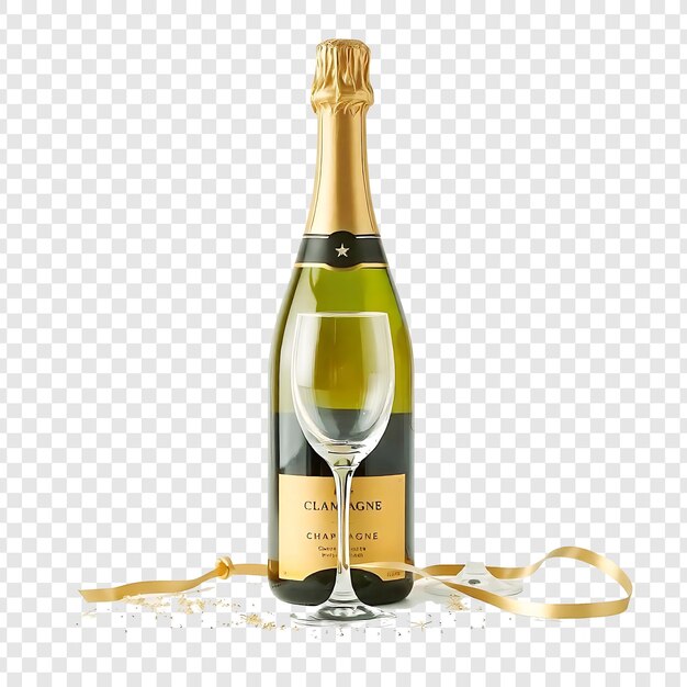 Botella de champán de aluminio dorado de arco dorado