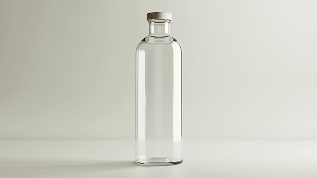 una botella clara de líquido transparente con una tapa de oro