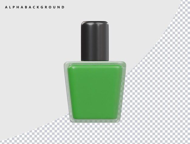 una botella de color verde con una tapa negra que dice verde